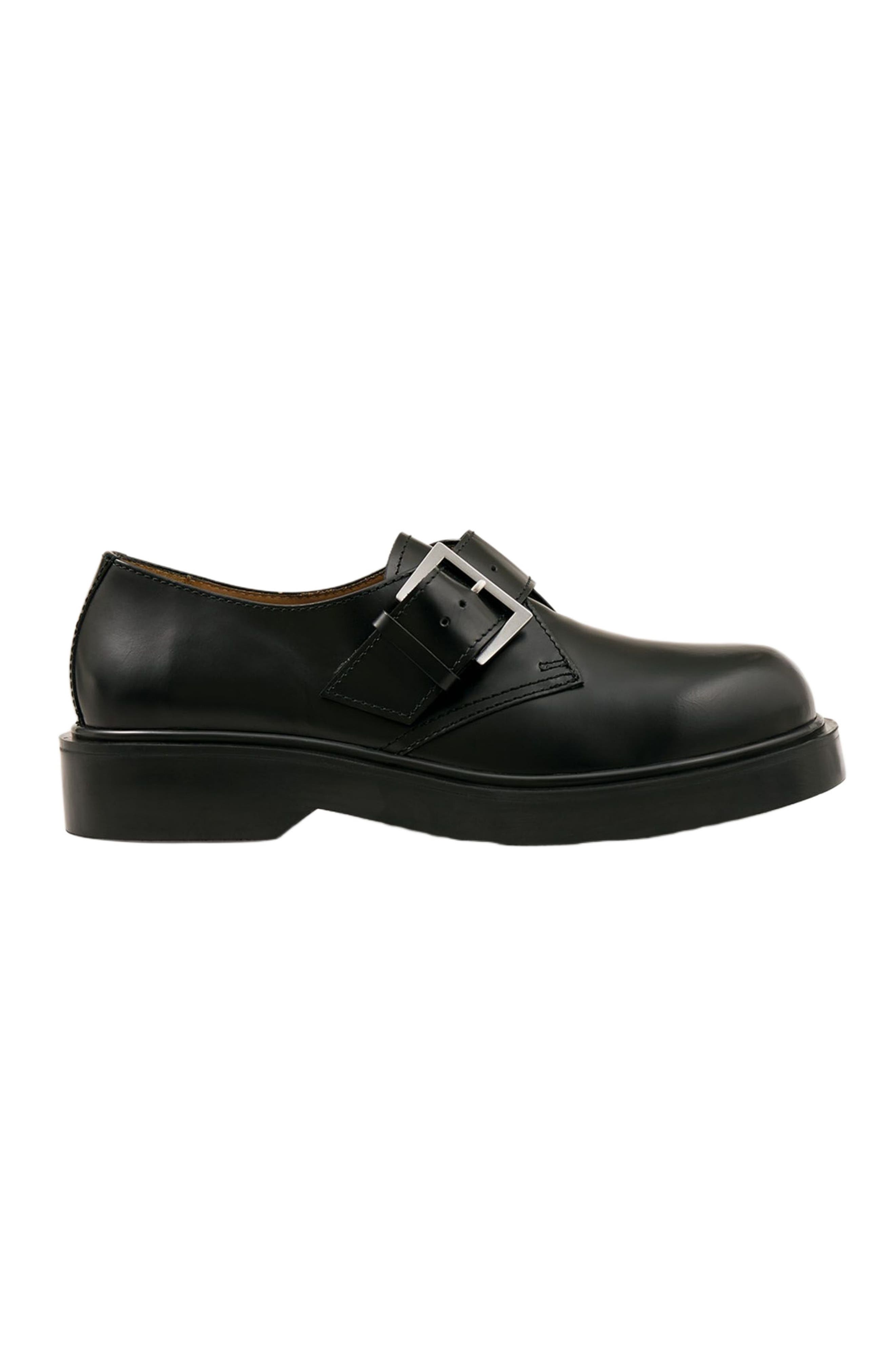 SANDRO Glazed leather derbies, Main, color, Black