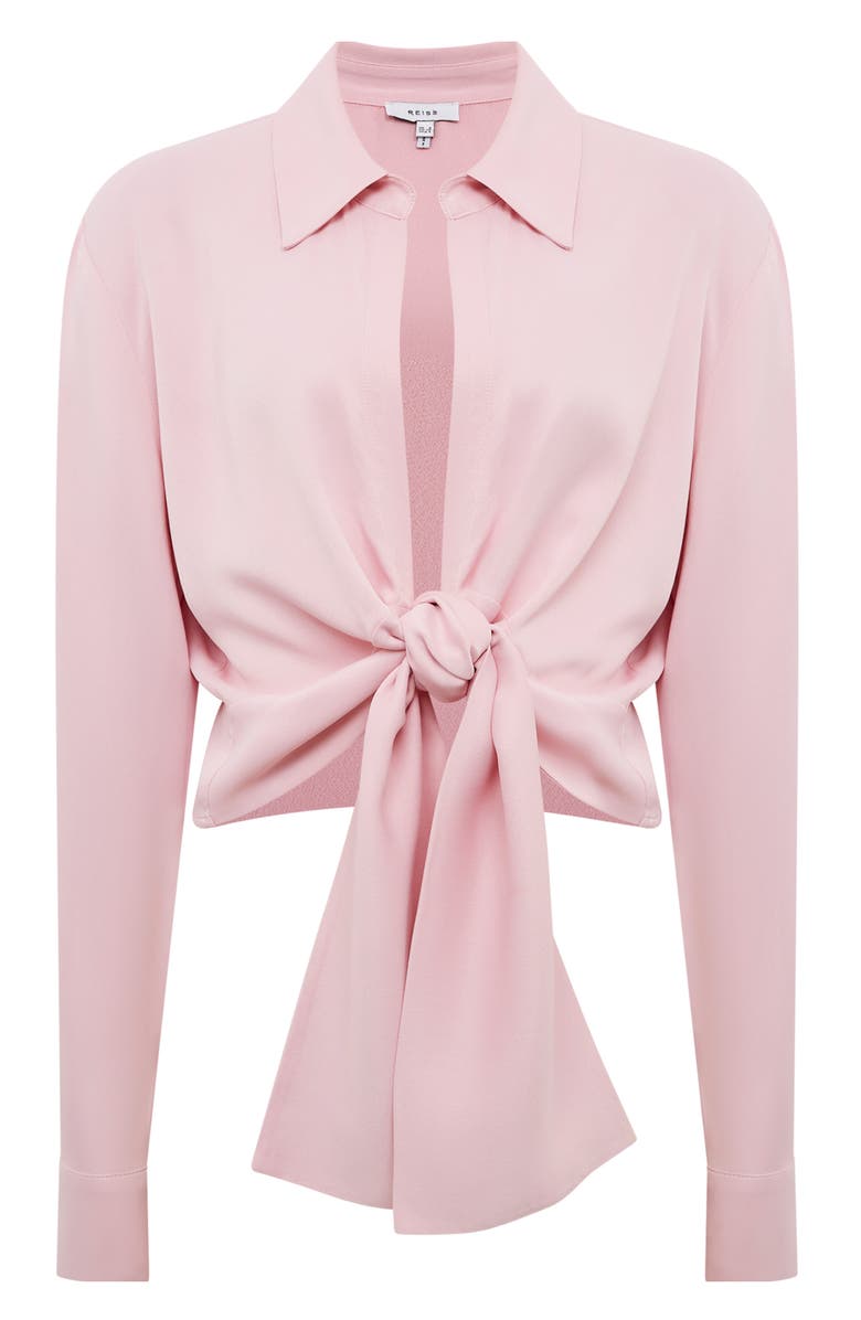 Reiss Tie Front Crop Shirt, Alternate, color, 