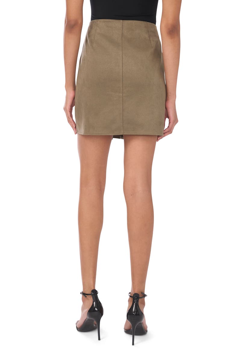 Parker Side Zip Faux Suede Miniskirt, Alternate, color,