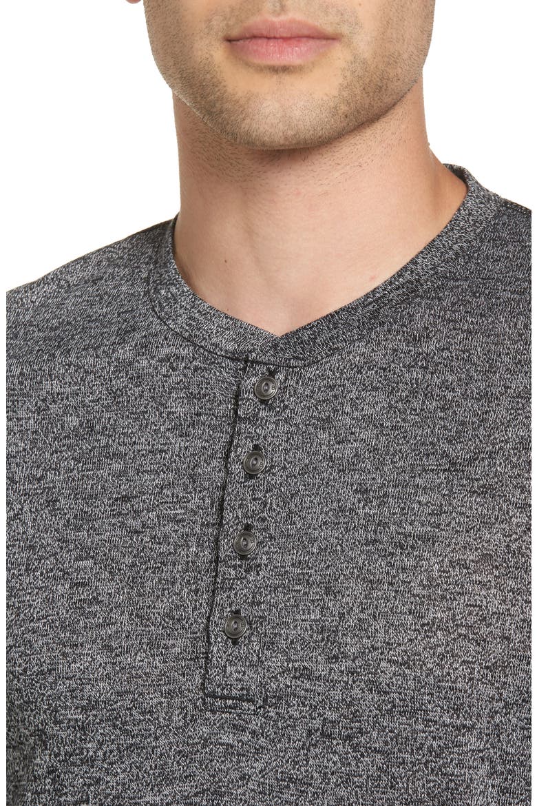 Treasure&Bond Knit Long Sleeve Henley, Alternate, color, BLACK ROCK