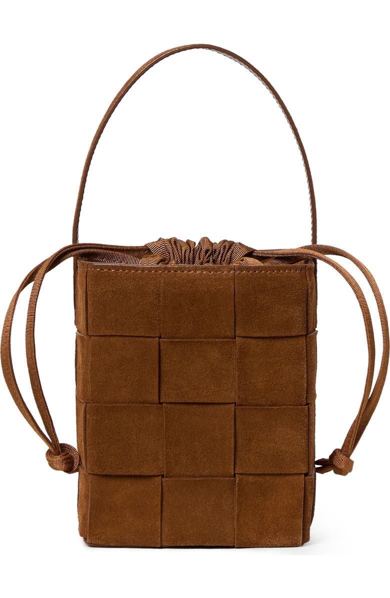 Loeffler Randall Laithe Wide Woven Bucket Bag, Main, color, Cacao