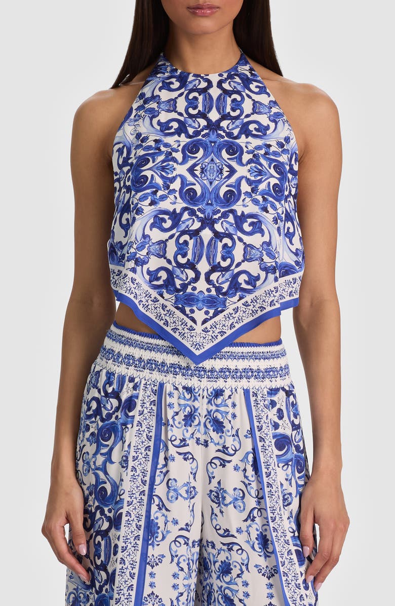 Alice + Olivia Frenchie Handkerchief Halter Top, Main, color, 