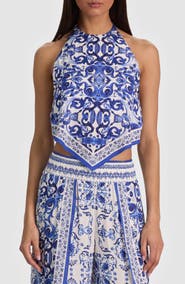 Alice + Olivia Frenchie Handkerchief Halter Top