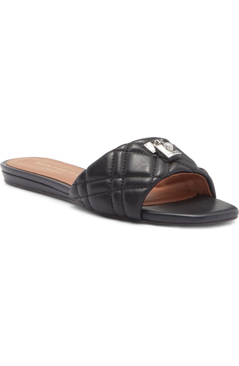 Kurt Geiger London Brixton Quilted Slide Sandal, Main, color, Black