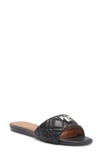 Kurt Geiger London Brixton Quilted Slide Sandal In Black