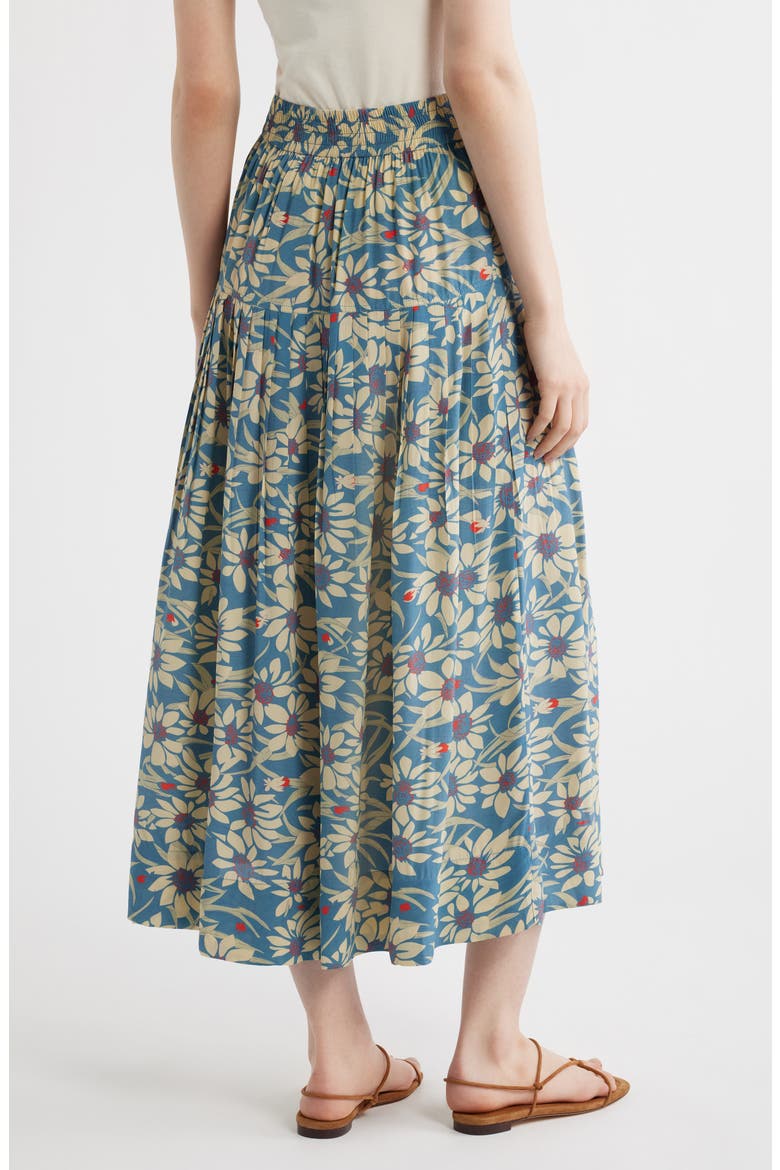 The Highland Floral Button Front Skirt, Alternate, color, BLUE SCATTERED BLOOM