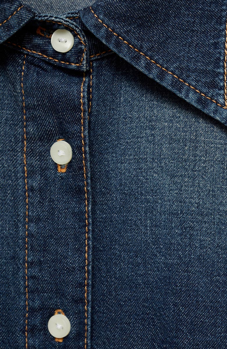 MANGO Oversize Denim Button-Up Shirt, Alternate, color, 