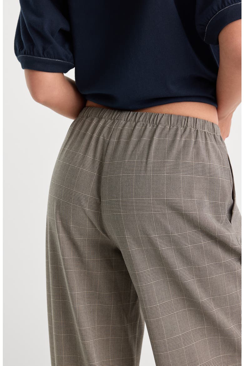 The Pull On Plaid Wide Leg Trousers, Alternate, color, MINI PLAID
