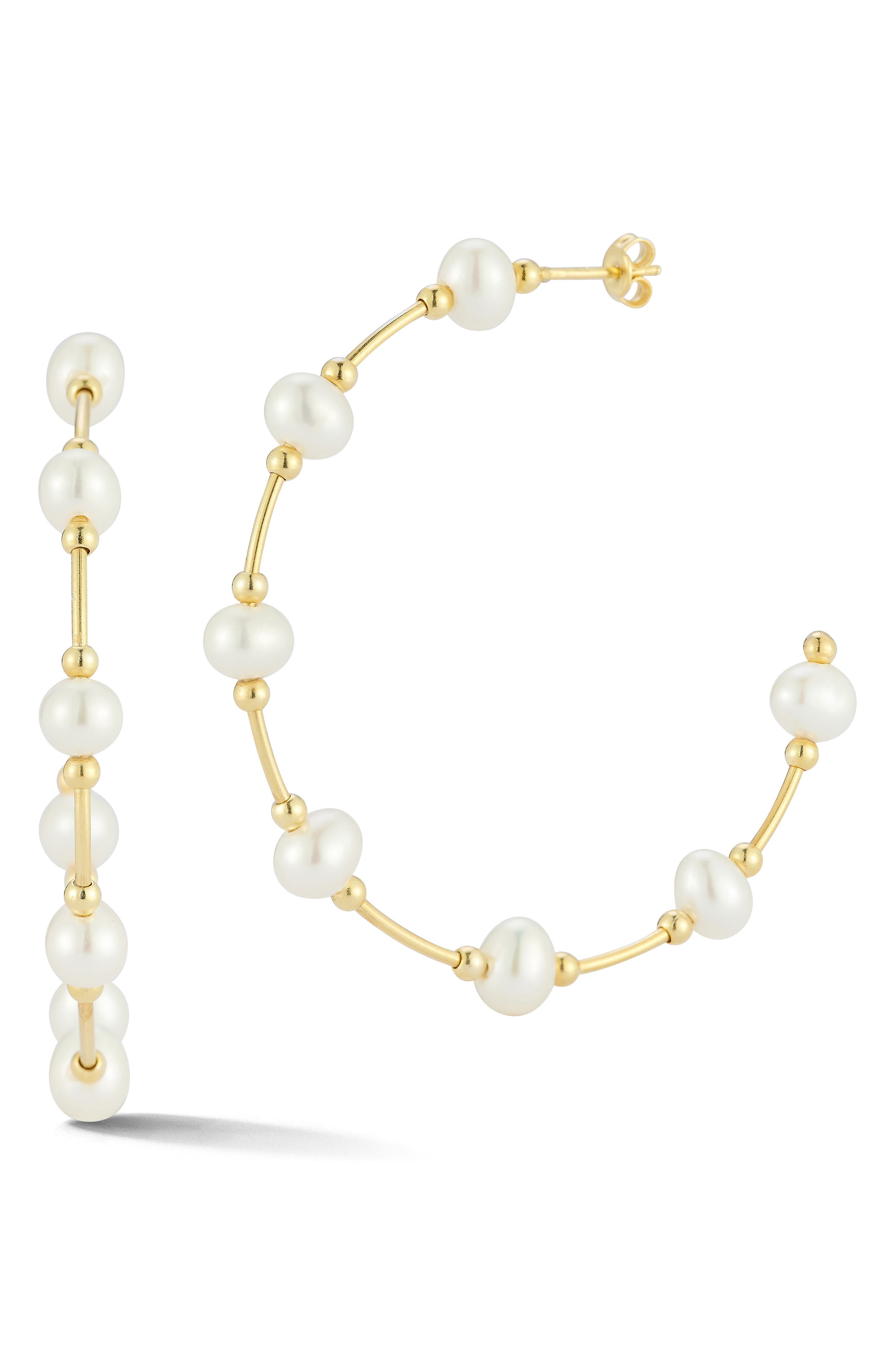 SPHERA MILANO Cultured Pearl Hoop Earrings