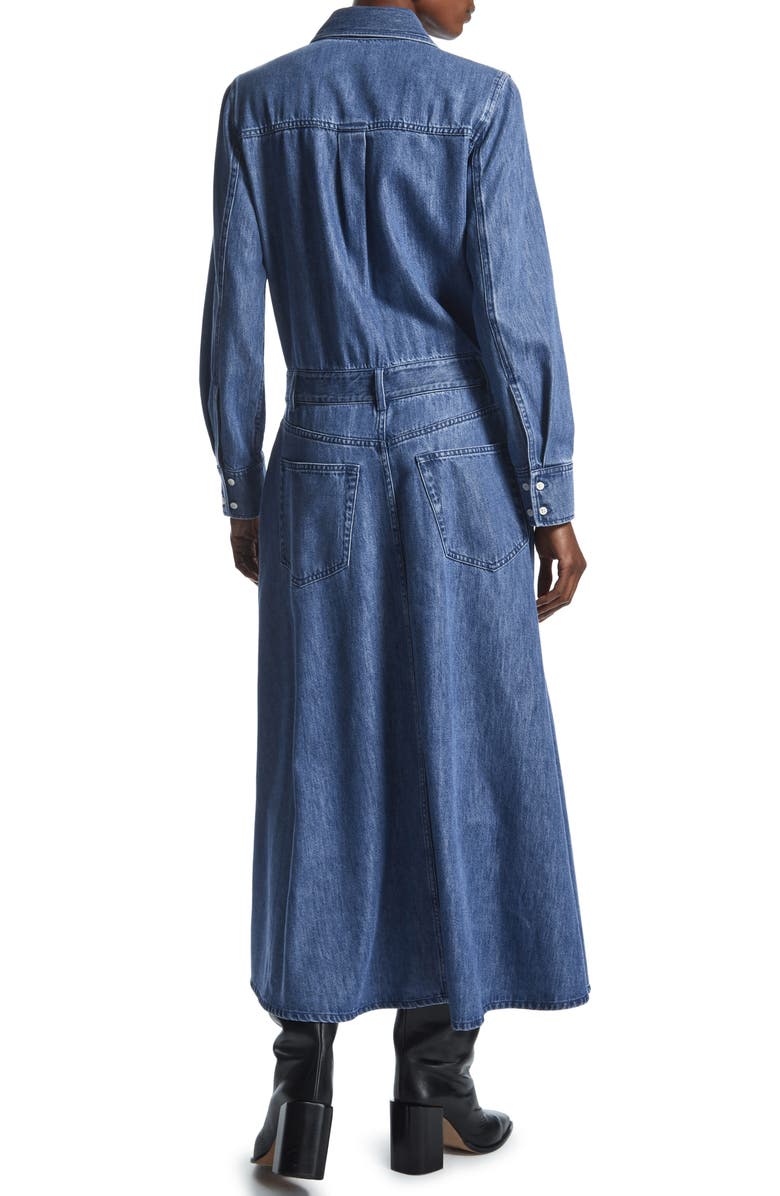 COS A-Line Long Sleeve Denim Dress, Alternate, color, 