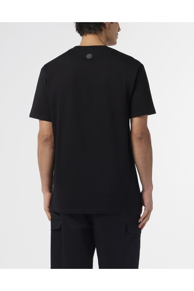 Round Neck T-Shirt Hexagon Line Men, Alternate, color, black