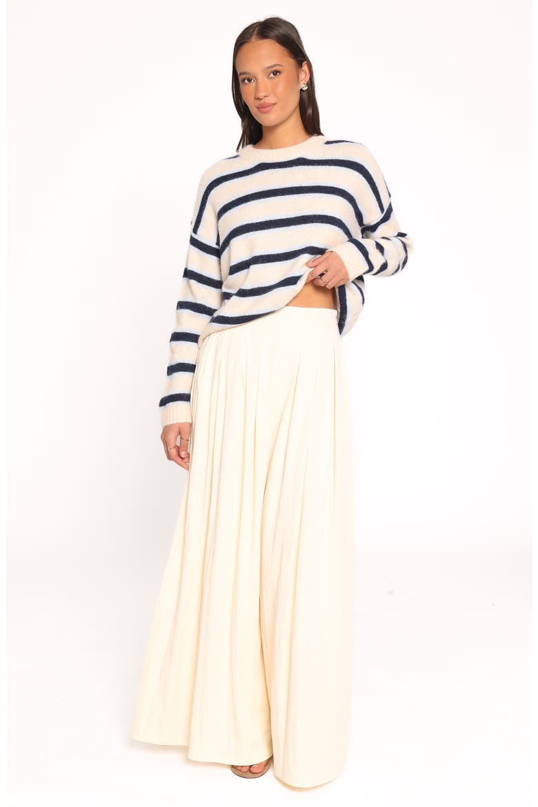 Renae Striped Crewneck Sweater, Alternate, color, WHITE BLUE STRIPE