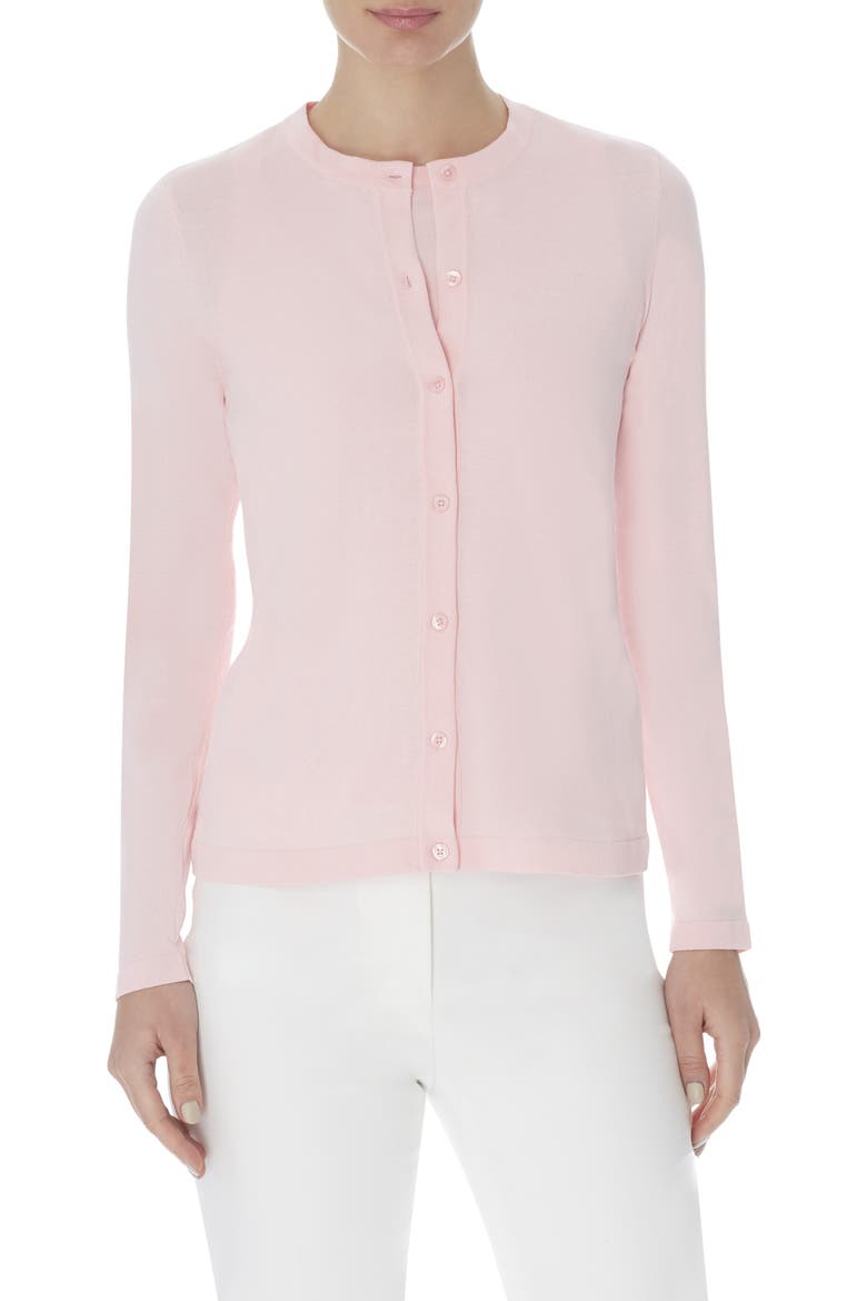 Crewneck Cardigan, Main, color, PINK