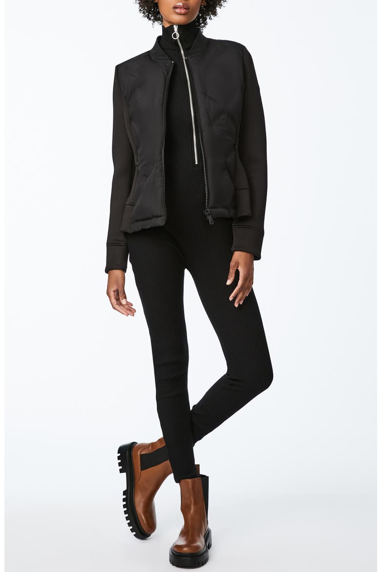 Mix Media Water Resistant Jacket, Alternate, color, BLACK