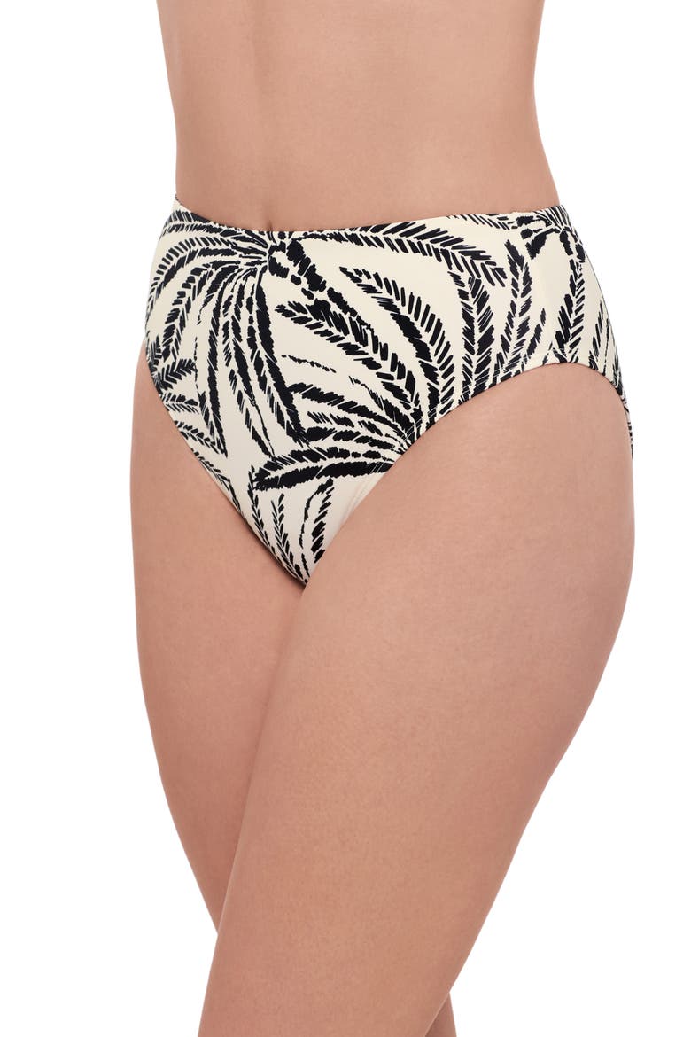 Smoothing and Sculpting High Leg High Rise Swimsuit Bikini Bottoms, Alternate, color, Palm Royale