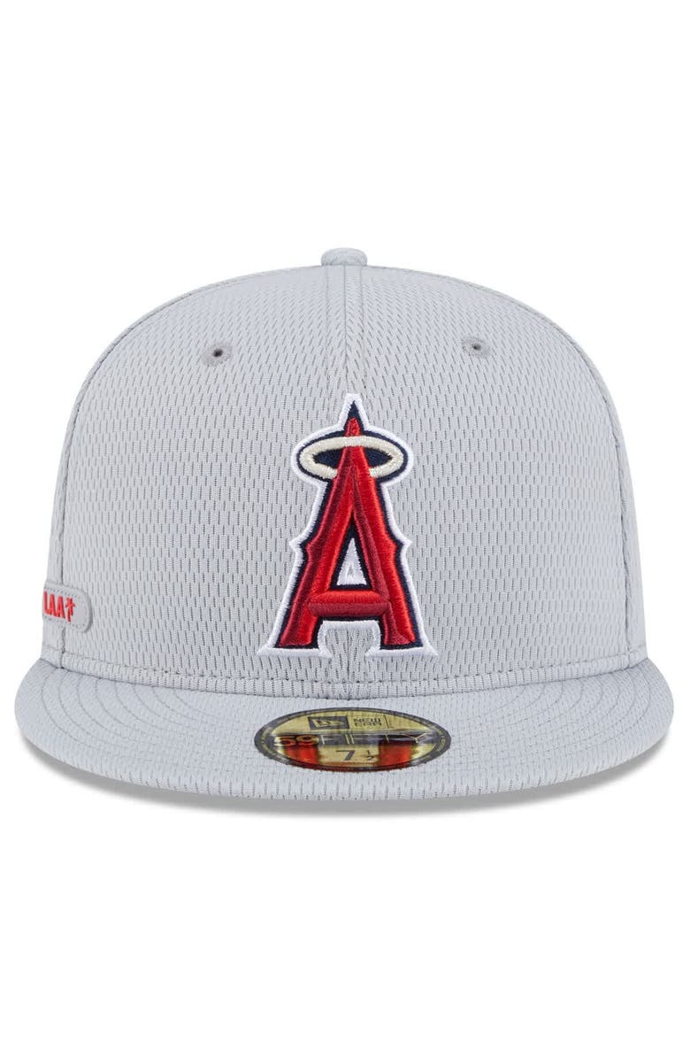 New Era Men's New Era Gray Los Angeles Angels 2025 MLB Clubhouse 59FIFTY Fitted Hat, Alternate, color, Gray