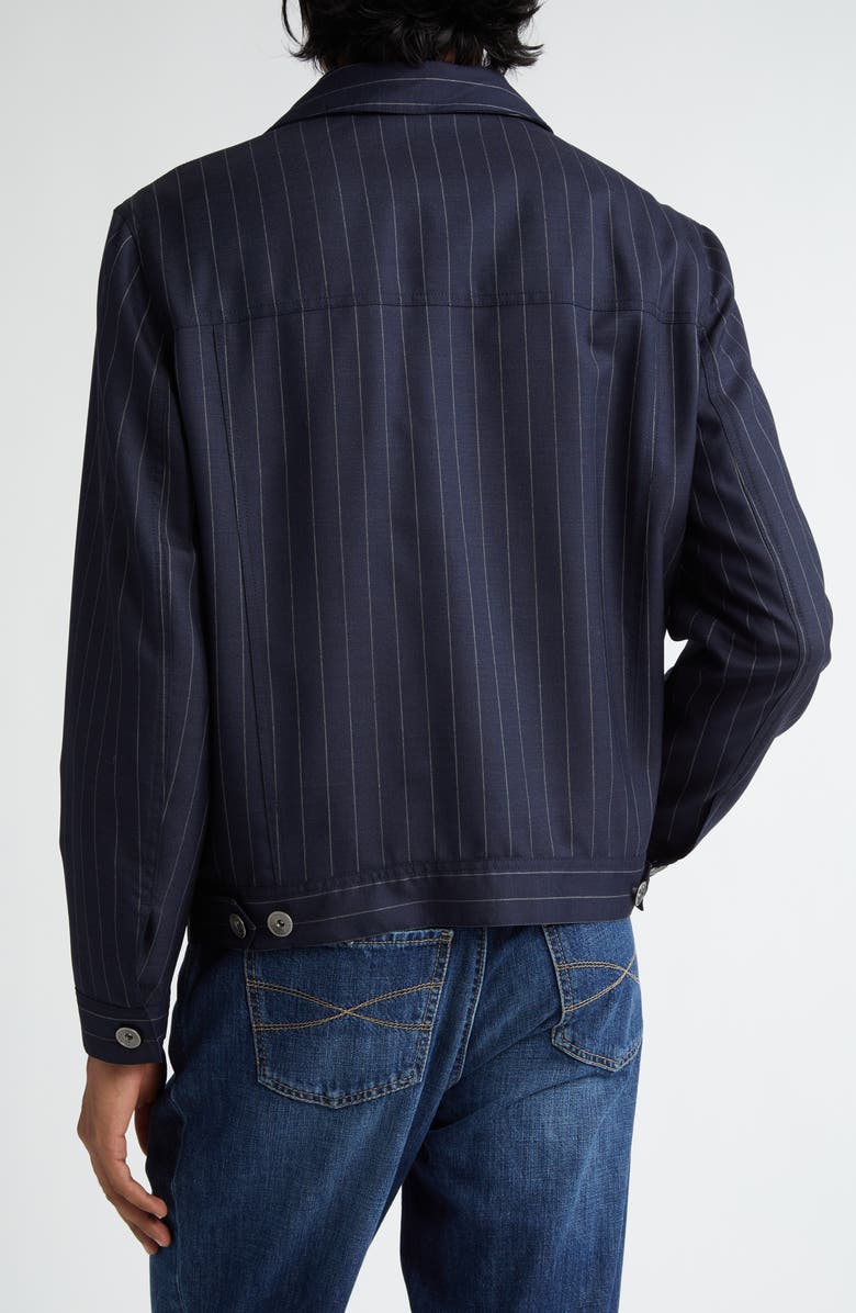 Brunello Cucinelli Pinstripe Virgin Wool Jacket, Alternate, color, 