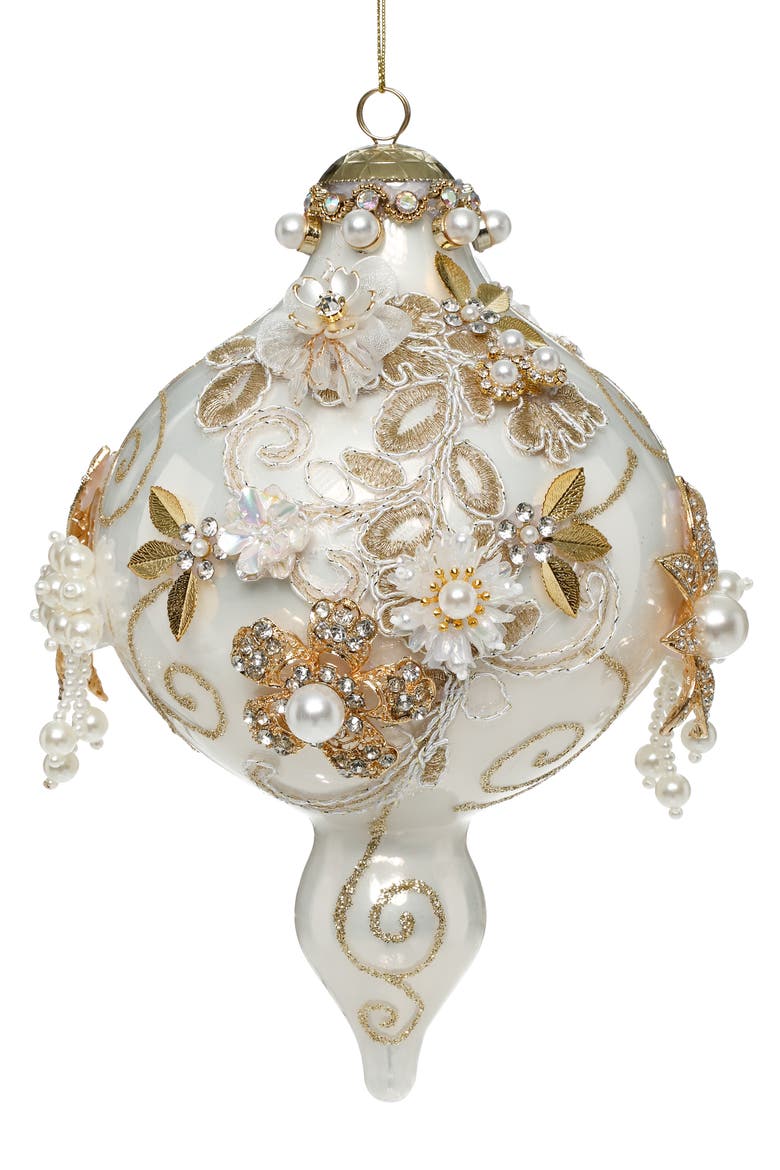 Kings Jewel Extra Fancy Finial Ornament, White, Main, color, Pearl White