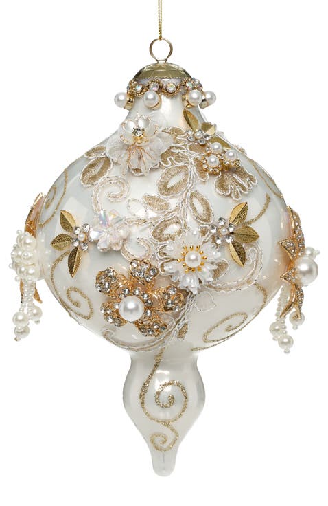Kings Jewel Extra Fancy Finial Ornament, White