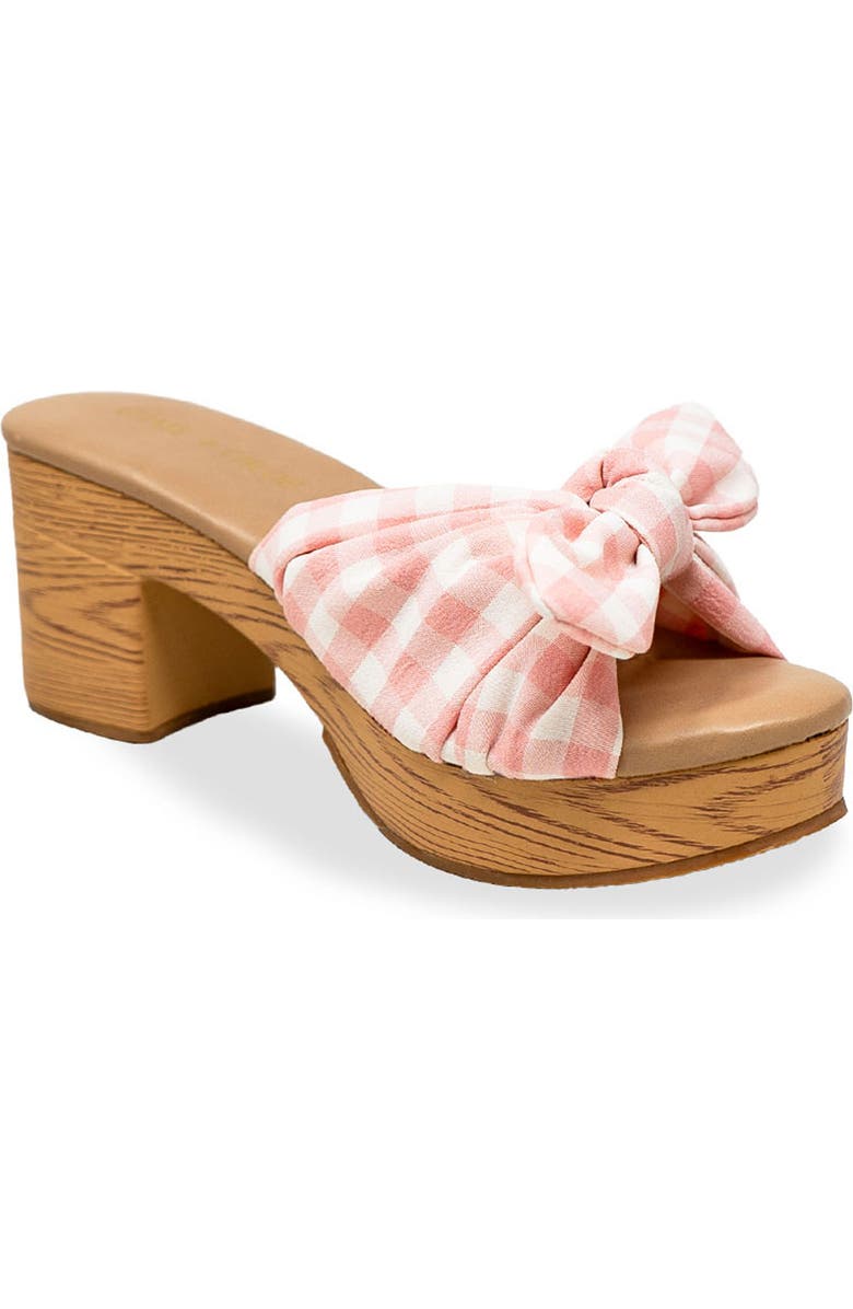 CHASE AND CHLOE Knot Top Platform Sandal, Main, color, Pink