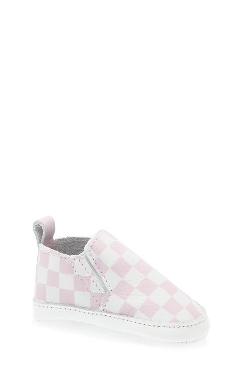 Check Leather Slip On Shoe