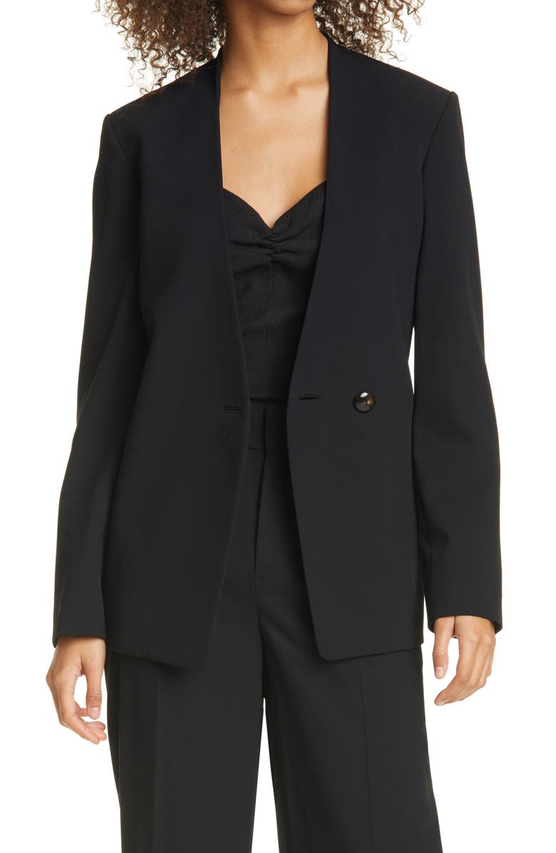 Vince Collarless Wool Blend Blazer, Main, color, 