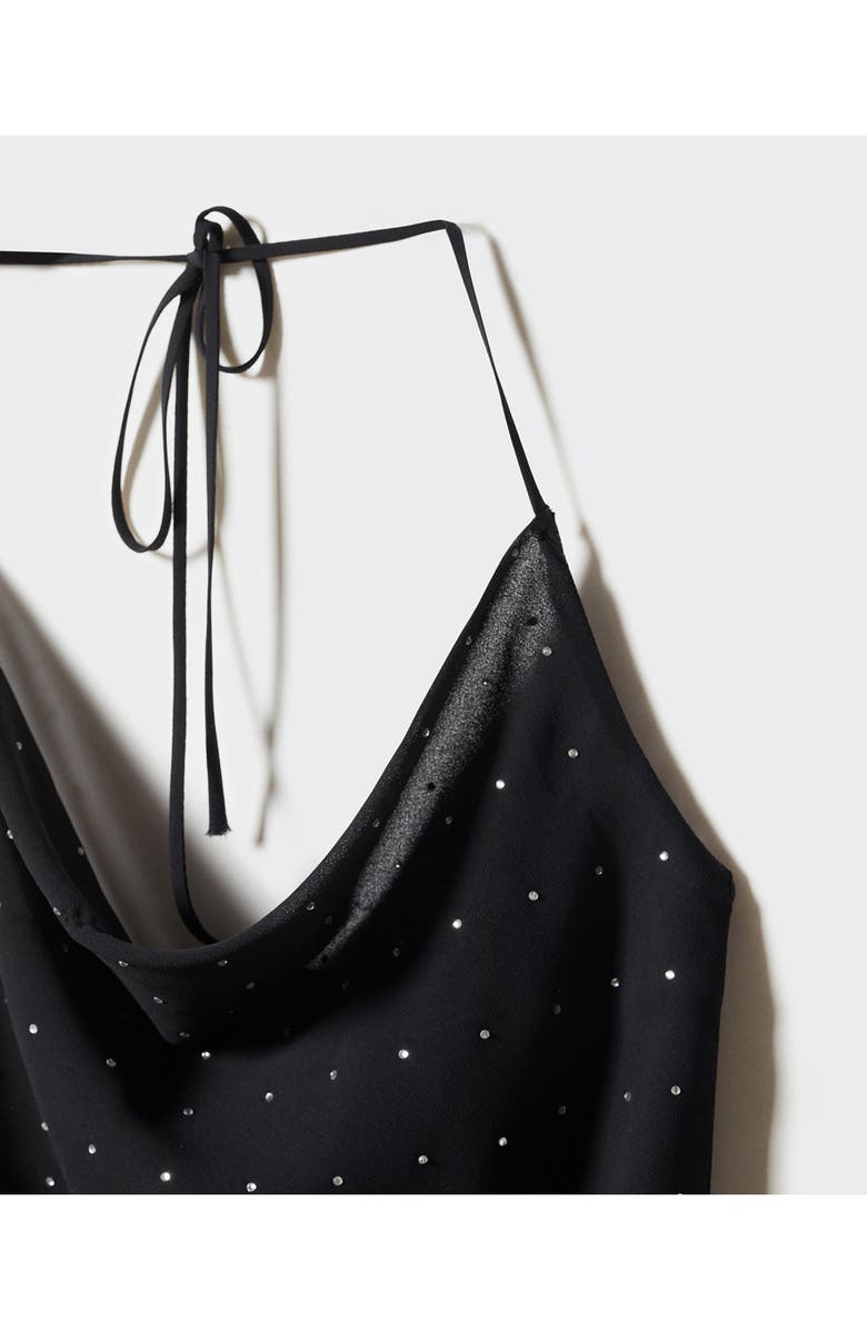 MANGO Rhinestone Halter Dress, Alternate, color,