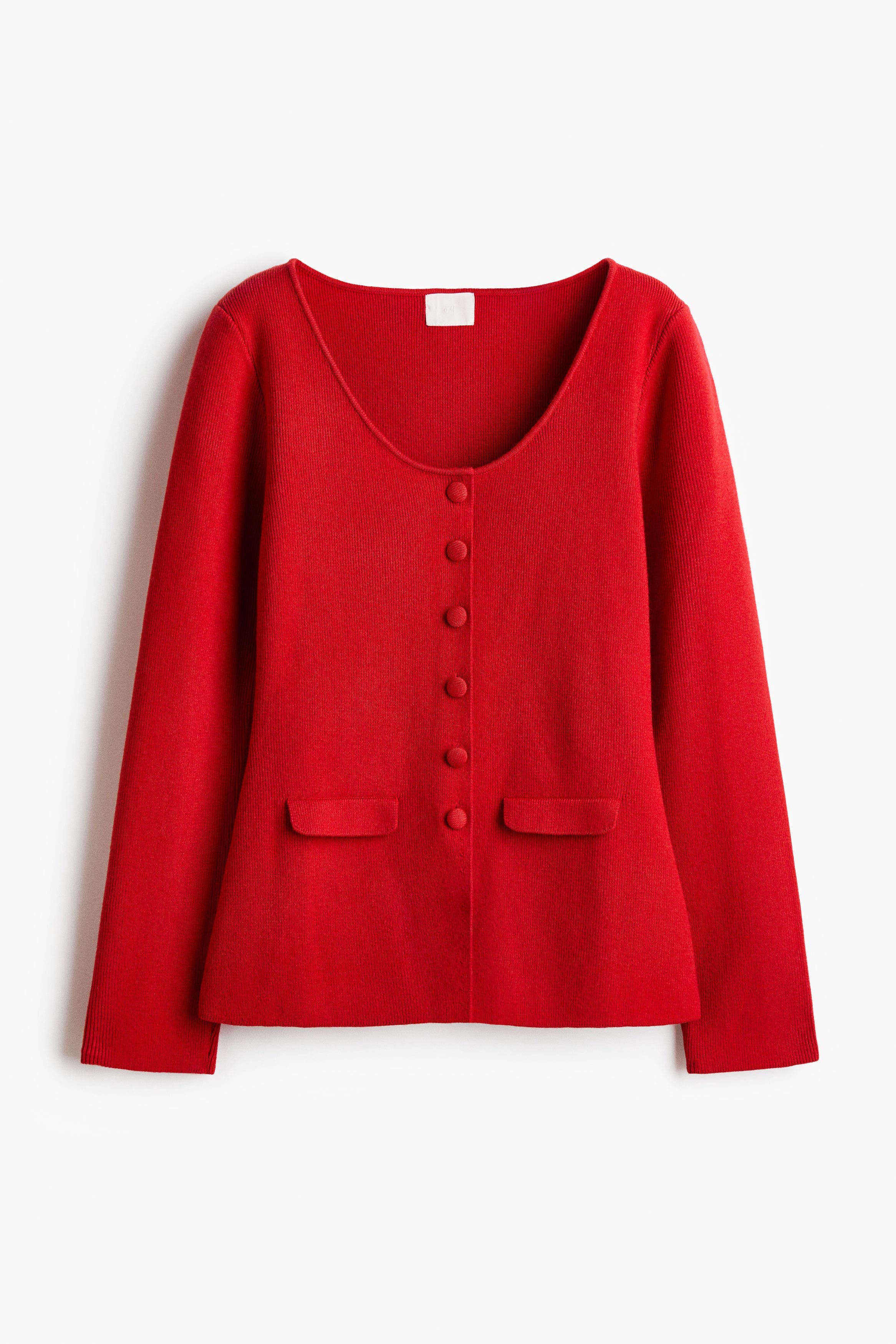Scoop-neck Rib-knit Cardigan - image 3