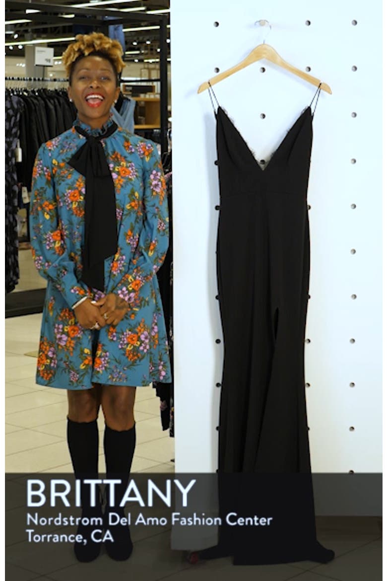 Saylor Eyelash Trim V-Neck Gown video