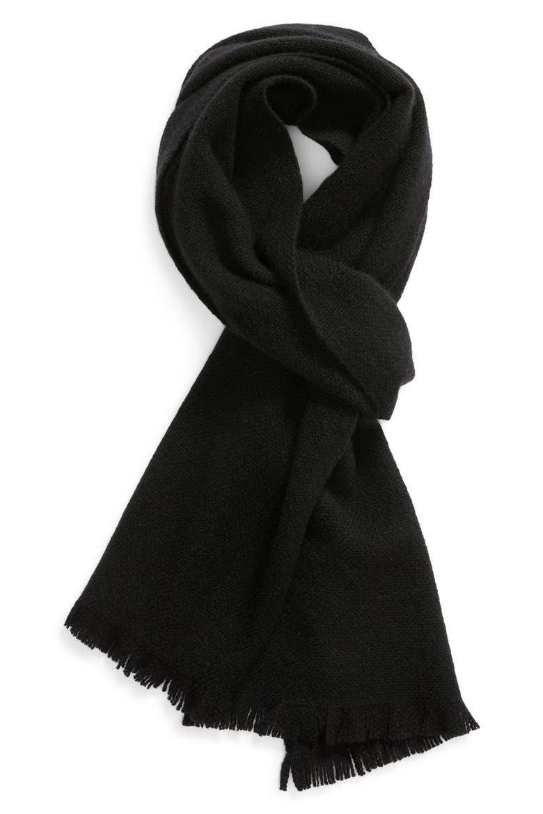Solid Cashmere Scarf, Main, color, BLACK