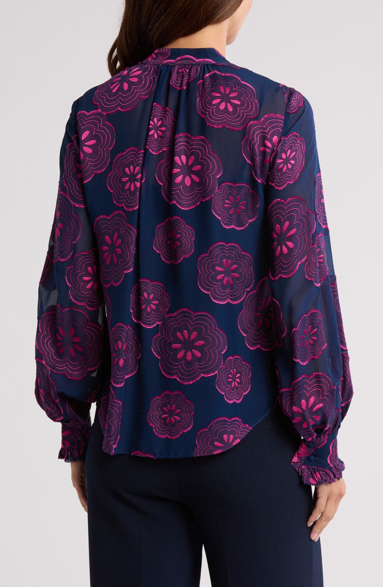 Trina Turk St Marks Silk Blend Button-Up Shirt, Alternate, color, Ink/ Trina Pink