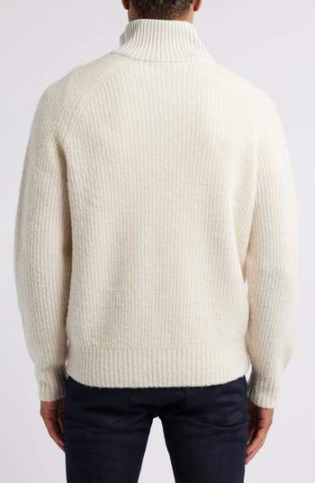 BOSS Ebrezzo Wool Blend Rib Quarter Zip Sweater | Nordstrom