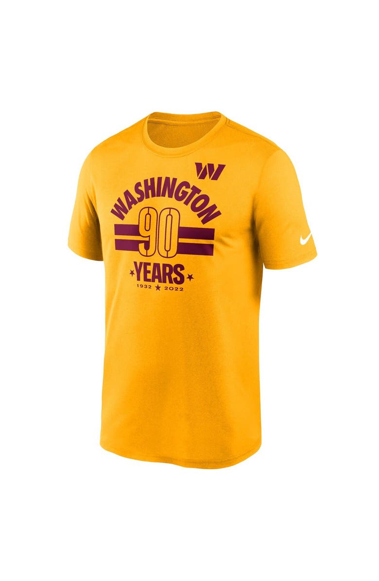 Nike Men's Nike Gold Washington Commanders 90th Anniversary Legend T-Shirt, Alternate, color, Gold
