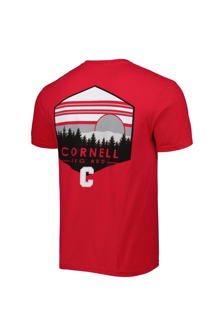 Men's Red Cornell Big Red Landscape Shield T-Shirt, Alternate, color, Red