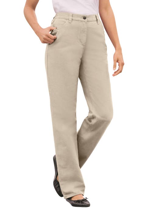 Perfect Back Elastic Gap Free Straight Leg Cotton Jeans (plus)