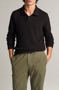 Vince Macro Rib Long Sleeve Johnny Collar Polo