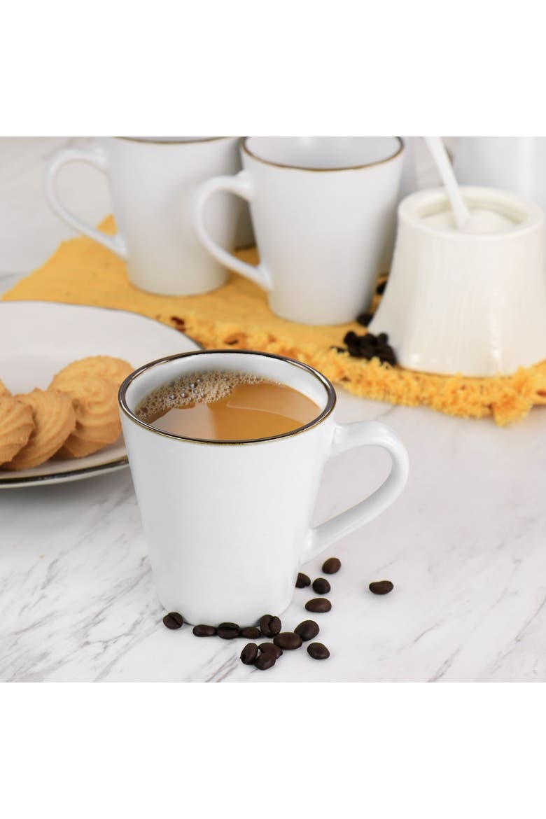 Arthur 6 Piece Stoneware Mug Set, Alternate, color, White