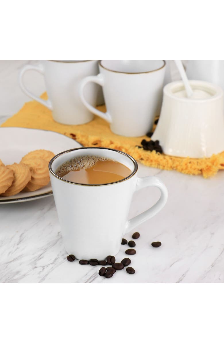 Elama Arthur 6 Piece Stoneware Mug Set, Alternate, color, White