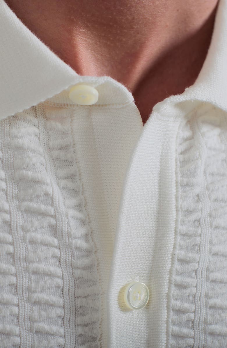 Bugatchi Short Sleeve Cardigan, Alternate, color, Chalk