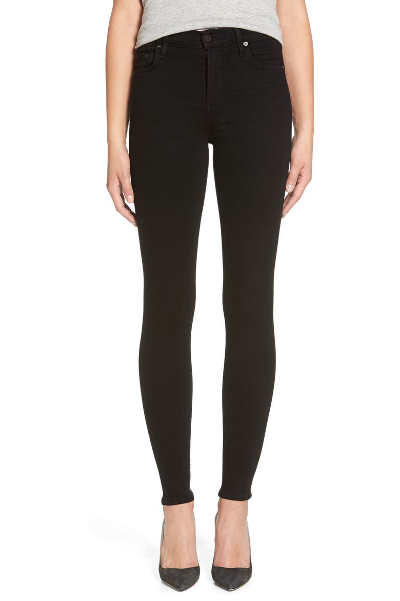 Rocket High Waist Skinny Jeans, Main, color, BLACK