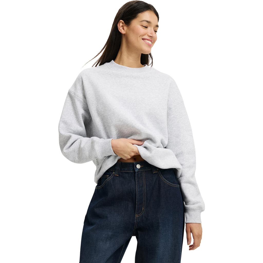 Cotton On Oversized Fleece Sweatshirt In White