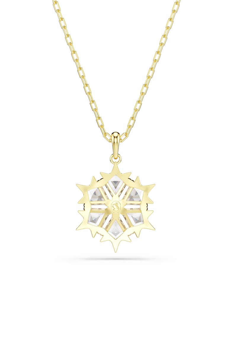 Magic Snowflake Pendant Necklace, Alternate, color, WHITE CRYSTAL GOLD