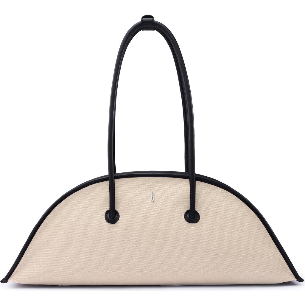 behno Laverne Canvas Bowler Bag in Sand/black at Nordstrom