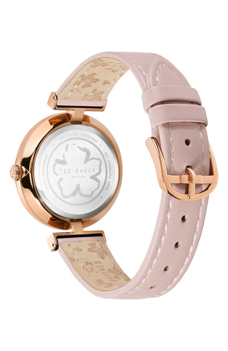 Ted Baker London Darbey 2H Leather Strap Watch, 36mm, Alternate, color, Rose Gold/ Pink/ Pink