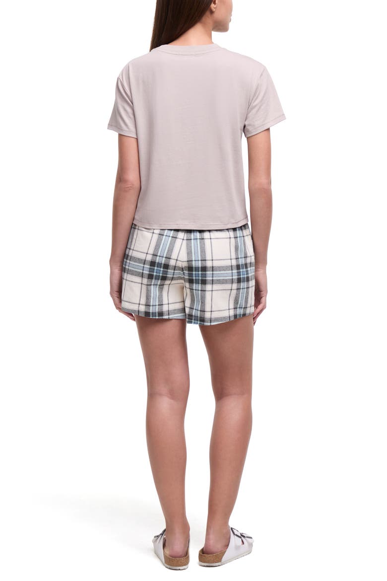 Camping Icons Plaid Sleep Shorts, Alternate, color, ATMOSPHERE