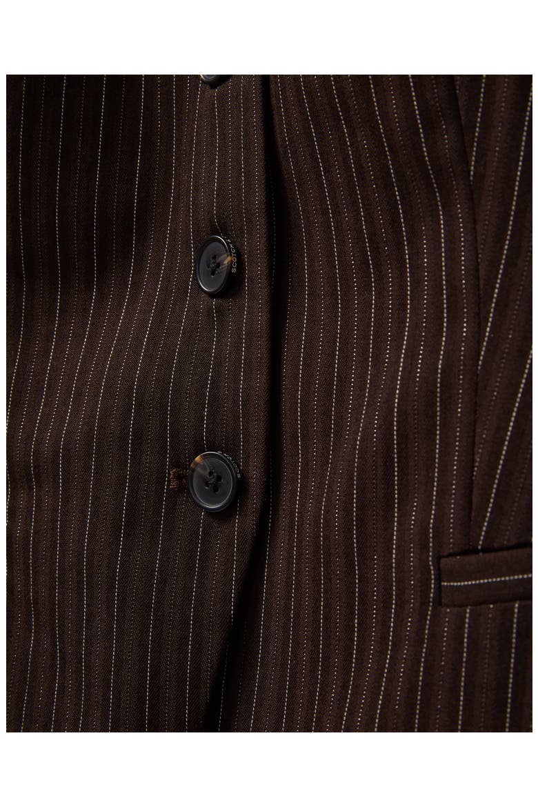 Pinstripe Longline Vest, Alternate, color, BROWN PINSTRIPE
