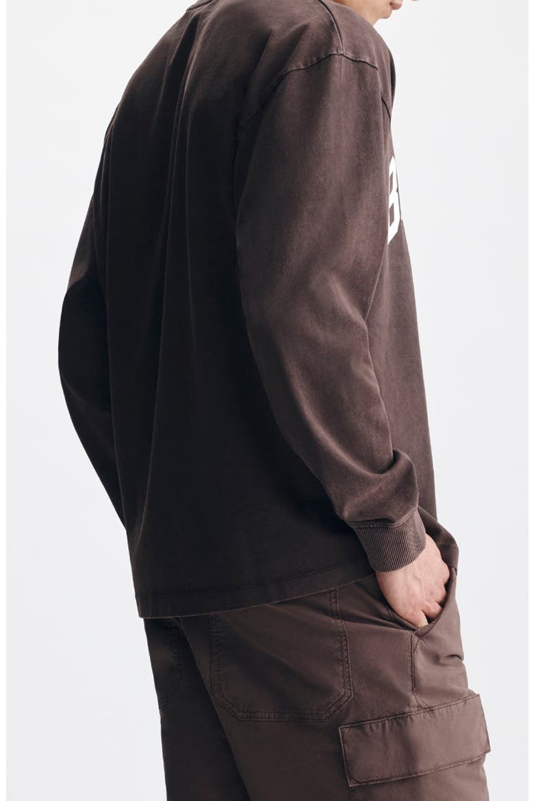 Loose Fit Collegiate Logo Cotton Graphic Long Sleeve T-Shirt, Alternate, color, FRENCH ROAST
