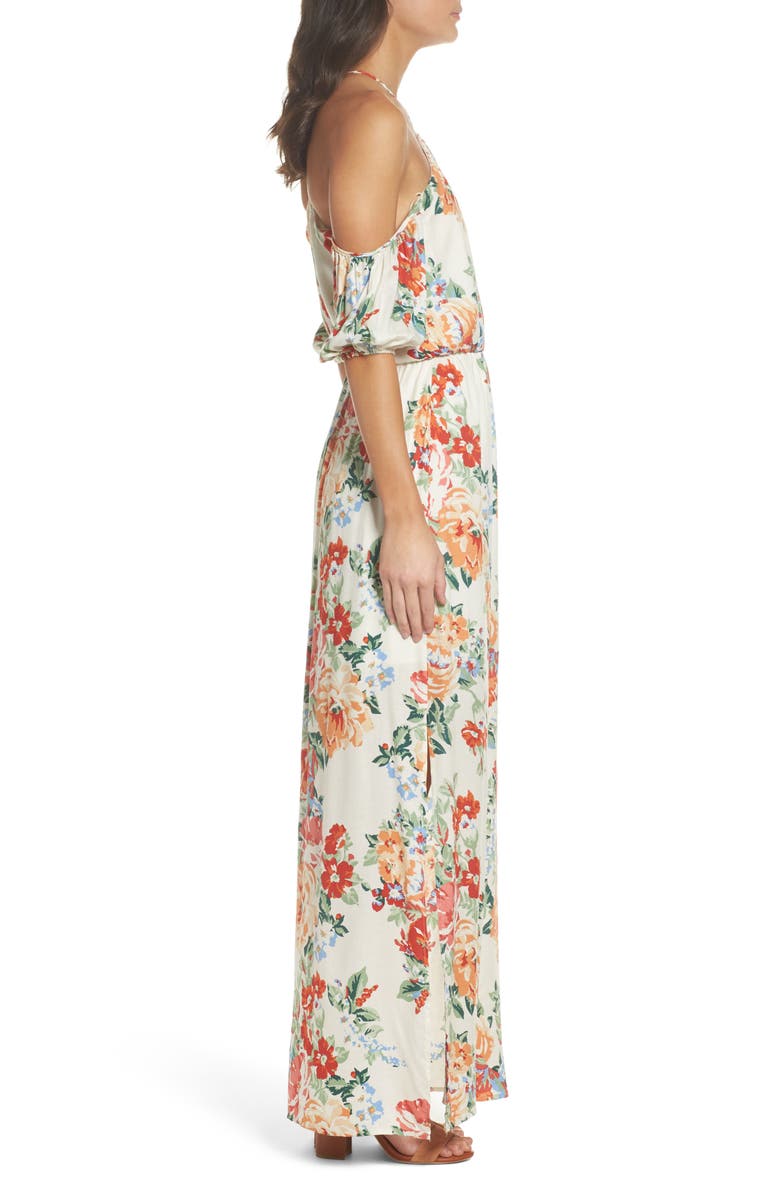 Charles Henry Cold Shoulder Blouson Dress, Alternate, color,