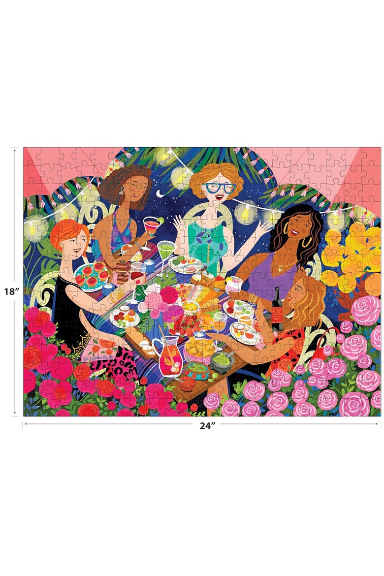 Ultimate Puzzle Party Game Night Box, 2x 300 piece Jigsaws, Favors, Garland, Alternate, color, Multicolored