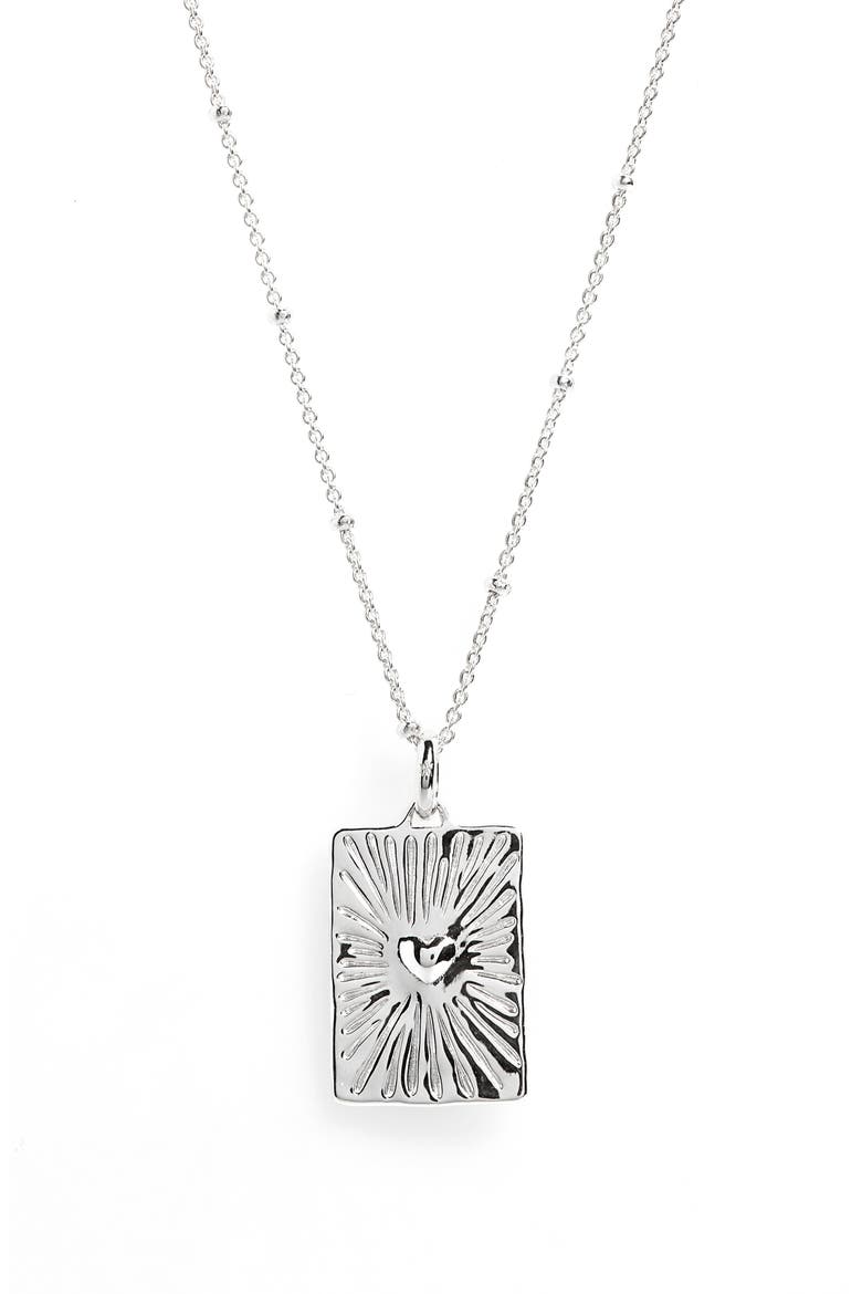 Talisman Heart Pendant Necklace, Main, color, STERLING SILVER